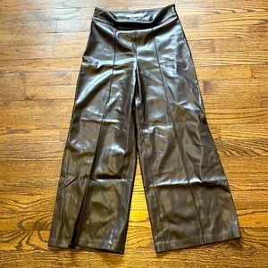 Zara Brown Leather Pants - Small
